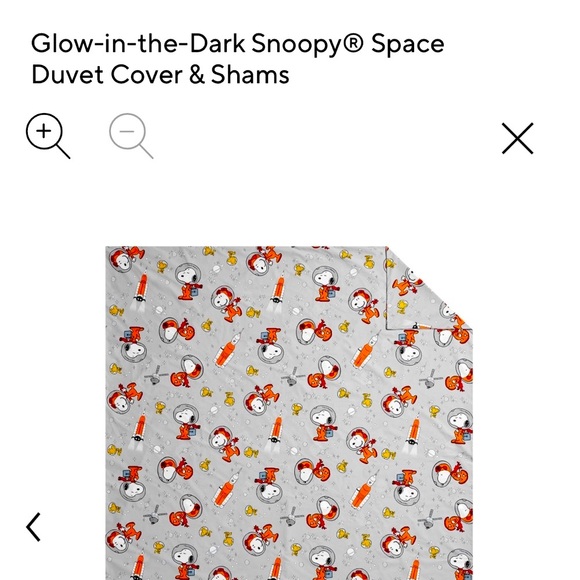 Glow Dark Peanuts Snoopy Duvet Cover PB organic cotton 2 available twin - Picture 3 of 5